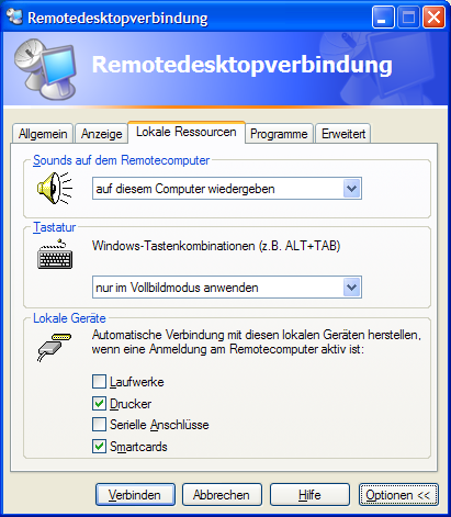 Remote desktop client for windows